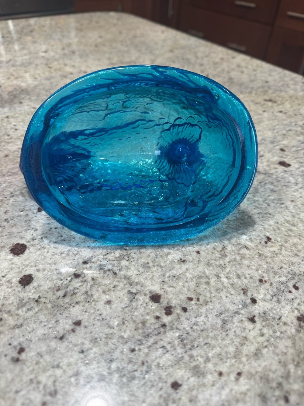 Vintage Blue Glass Hen Figurine Decor - Picture 3 of 3